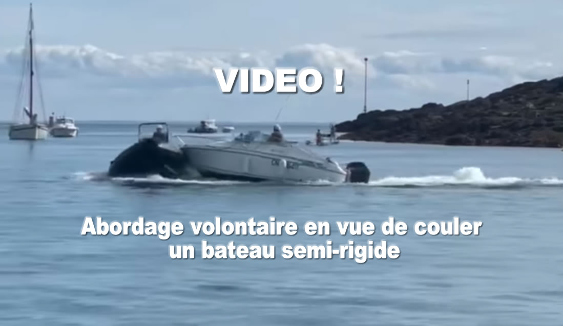 Lire la suite à propos de l’article VIDEO !  Abordage volontaire en vue de couler un bateau semi-rigide samedi 11 septembre 2021 au pied de l’Hôtel du fort à Chausey