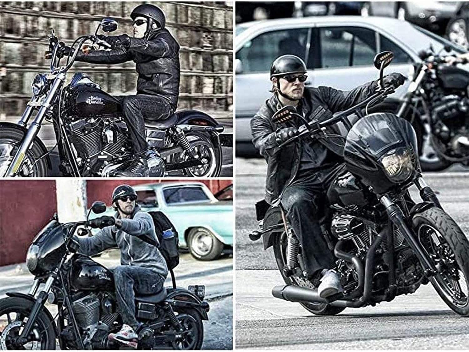 Lire la suite à propos de l’article Demi Casque De Moto avec Visière (Style Sons of Anarchy), Hommes et Femmes, Casque Jet Rétro, Casque Bol Moto Homologué ECE, Casques Vintage à Face Ouverte, avec Pare-Soleil et Doublure Intérieure Amovible, pour Vélos Motos Scooter